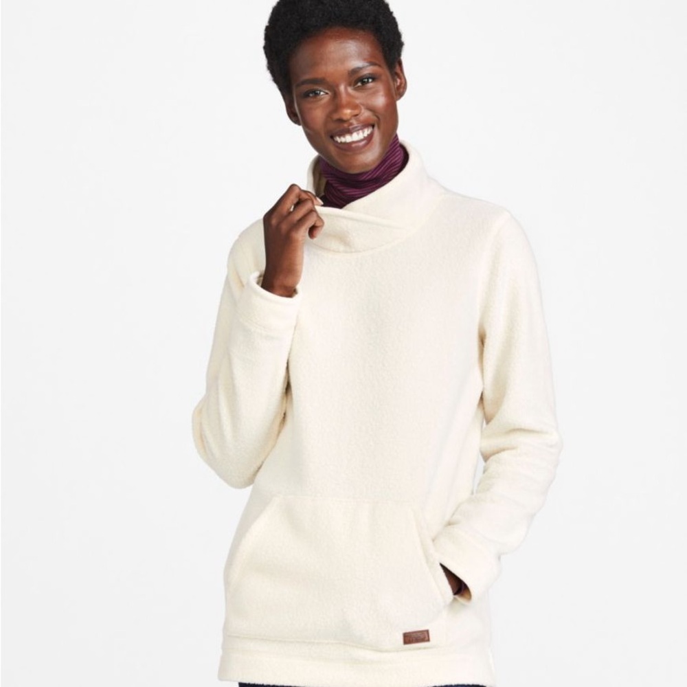 L.L. Bean Women's cozy cottage fleece shawl collar tunic blouse